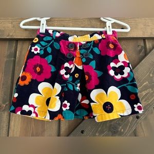 Gymboree velvet floral pleated skirt, girls size 7